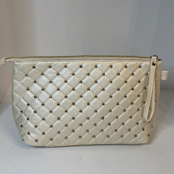 LAURA ASHLEY CREAM  WITH GOLD STUDS CLUTCH BAG - Picture 4 of 14
